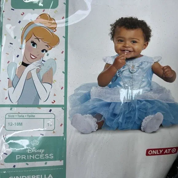 Disney‎ Baby Princess Cinderella Halloween Costume Tutu Dress Size 12-18M New! - Picture 2 of 6